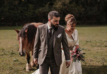 Traje de Novio a medida marrón cuadro