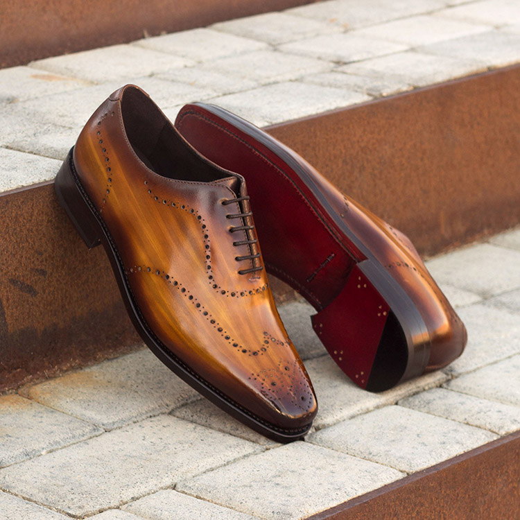 Zapato wholecut patina marrón - Zapatos de hombre de lujo